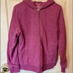 L.L. Bean Fuchsia Pink Super Soft Lined Zippered Hoodie